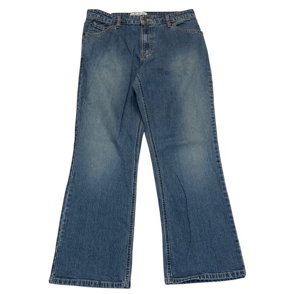 Levi Stretch Boot Cut Jeans Size 12 Short Womens Mid Rise Blue Medium Wash - Picture 2 of 13